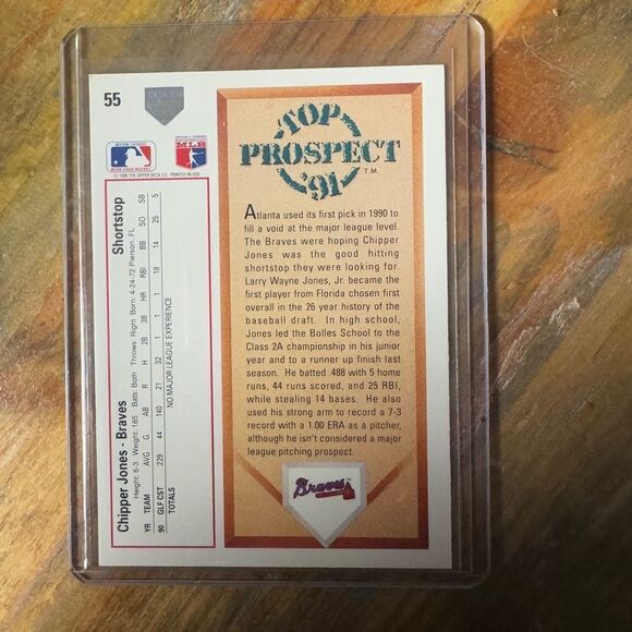 1991 Upper Deck Top Prospect Chipper Jones #55 Mint Condition - Picture 2 of 2